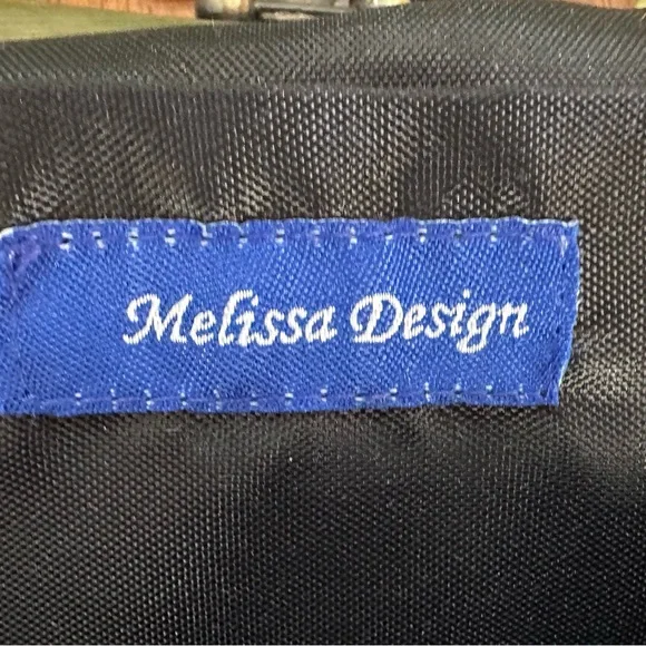 Vintage Black Beaded Handbag w Butterfly Clasp and Chain Strap by Melissa Design - Picture 6 of 14